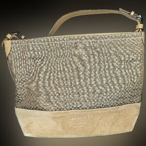 Guc suede and jacquard signature shoulder bag see pics